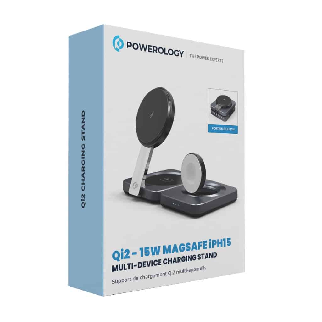 Powerology Qi2-15W Magsafe iPH15 Multi-Device Charging Stand - Black (1)