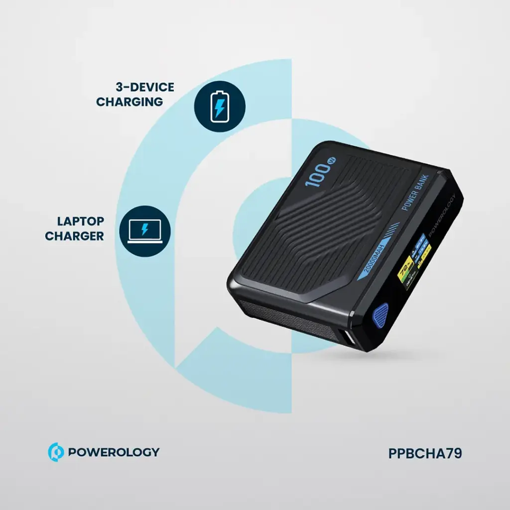 Powerology Ultra Mini 20000mAh Power Bank - Black (4)