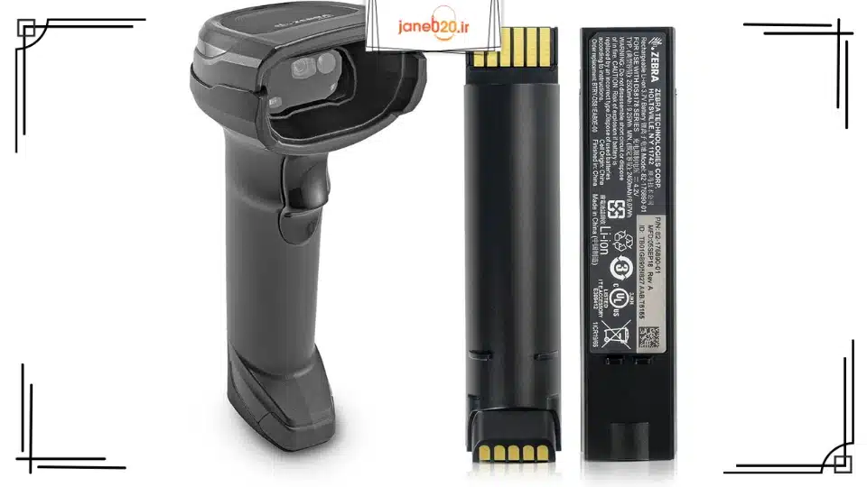 تصویری از یک بارکد خوان و باطری