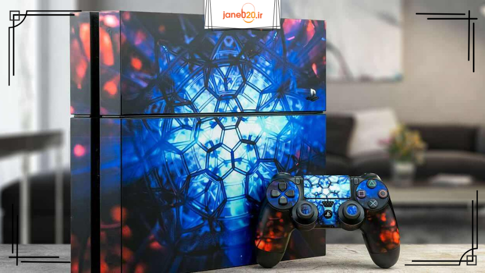 تصویری از کنسول بازی همراه برچسب