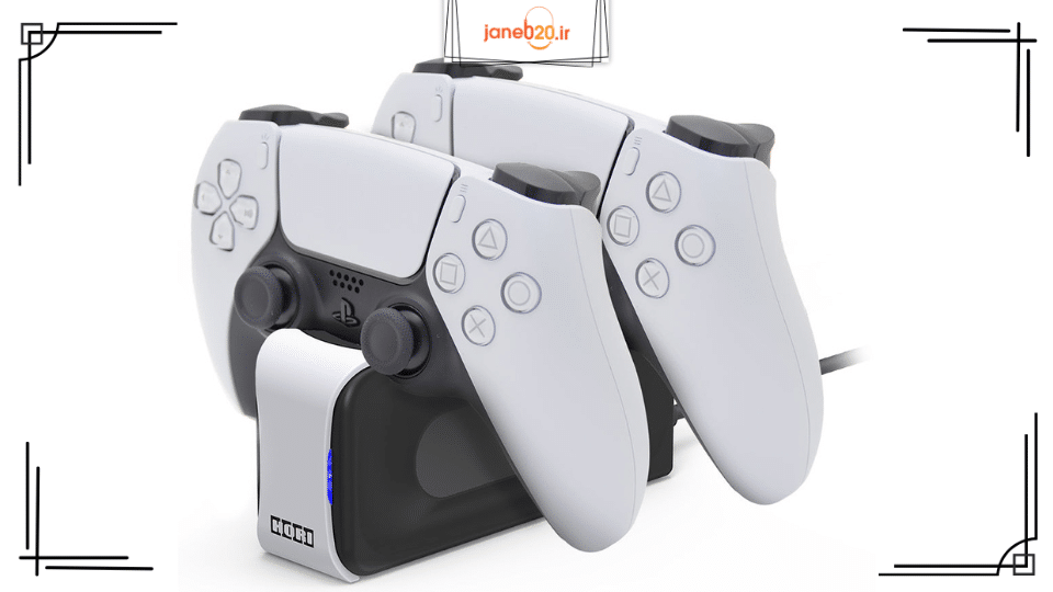 2دسته پی اس 5 در حال شارژ بر روی استند شارژر