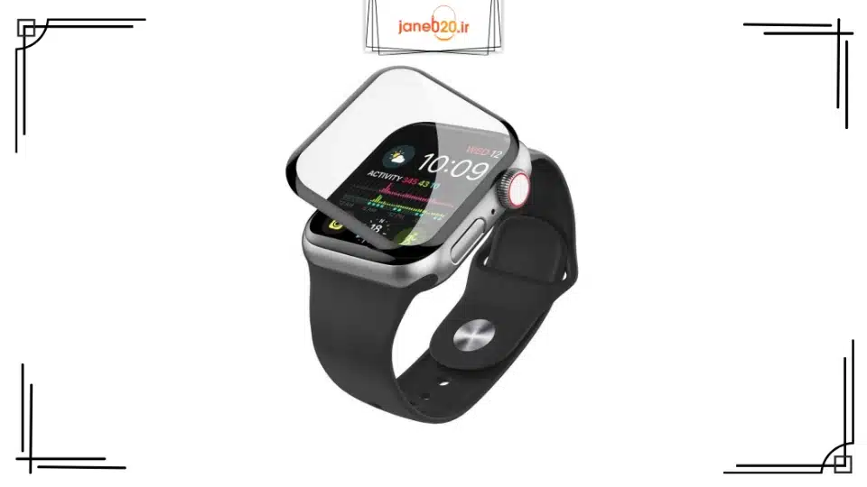 تصویری از یک ساعت اپل واچ و گلس ساعت