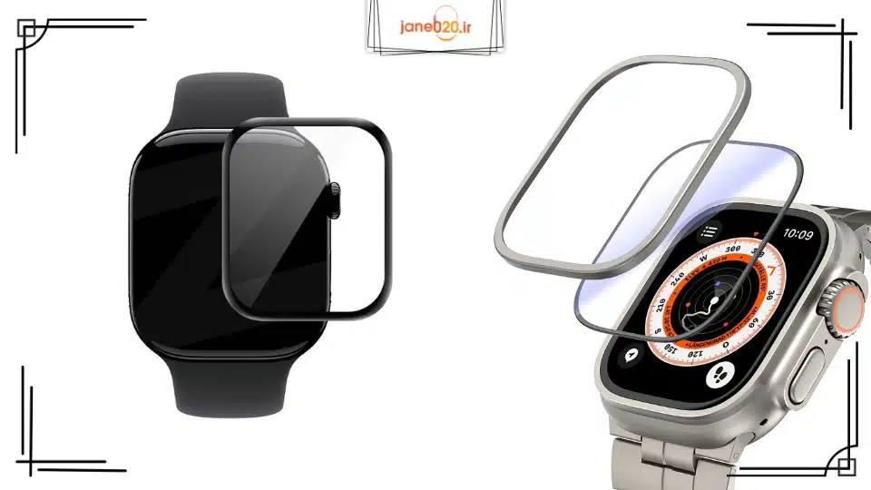 تصویری از 2 ساعت اپل واچ و انواع گلس های ساعت