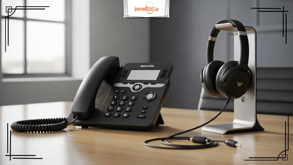 تصویری از یک تلفن و هدفون