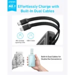 پاوربانک انکر مدل A1681 ظرفیت 20000mAh با کابل لایتنیگ و Type-C - Image 3