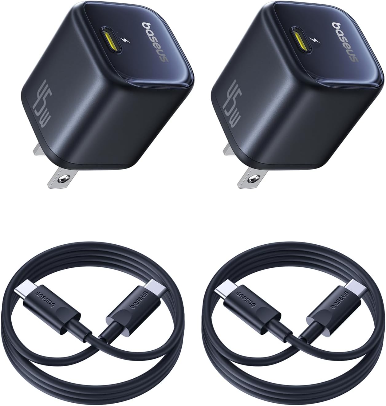 baseus-picogo-gan6-usb-c-charger-45w-2-pack شارژر دیواری بیسوس GaN6 مدل 45 وات USB-C بسته دو عددی - Image 1